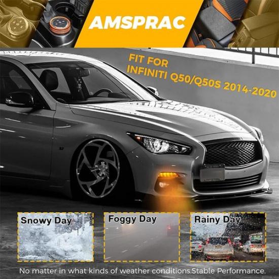 1Pair Front Bumper Lower Turn Signal Fog Light fits Infiniti Q50 Sport 2014-2020