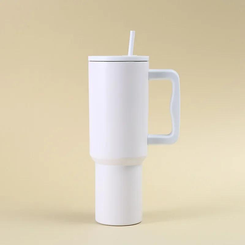40oz 4th Generation Insulated Tumbler with Handle and Straws Lid Stainless Steel Coffee Tumbler Mug Vacuum Cup Keep Ice and Cold