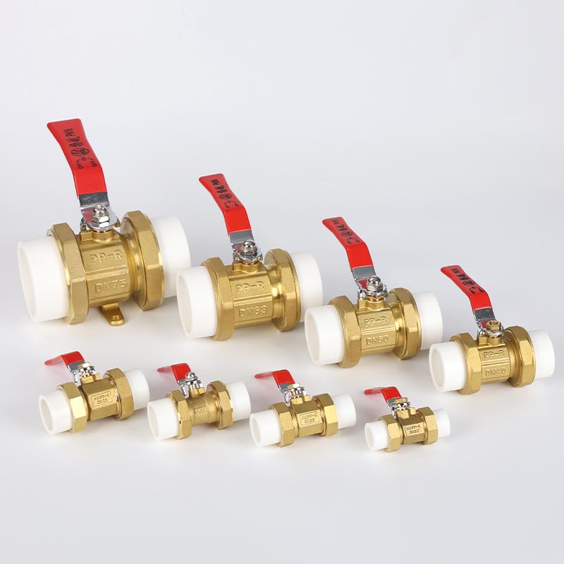 Yanghang PPR Doppelverschraubung Kupferkugelhahn, Wasserrohrfittings Verbinder, Heißschmelz 20 Schalter, 6-Punkt, 25mm Ventil.