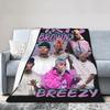 Chris Brown Super Warme Plüschdecke für Mädchen Jungen Lustige Flanelldecke für Couch Sofa Bett Weiche Bettwäsche Überwurfbezug