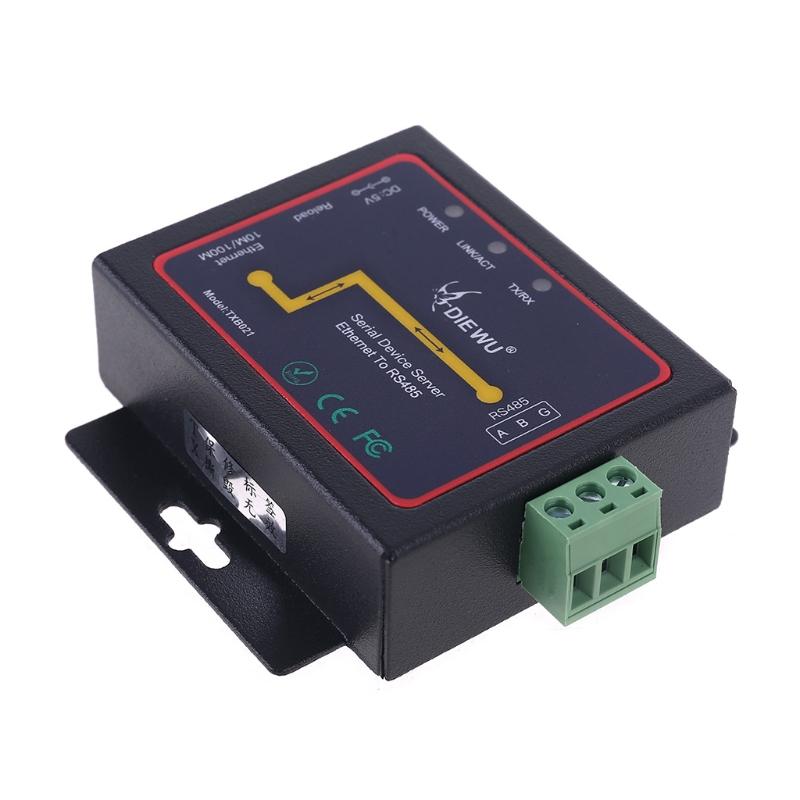 Serial Server RJ45 To RS485 LAN Ethernet Converter Module with Built-in Webpage US Plug Adapter