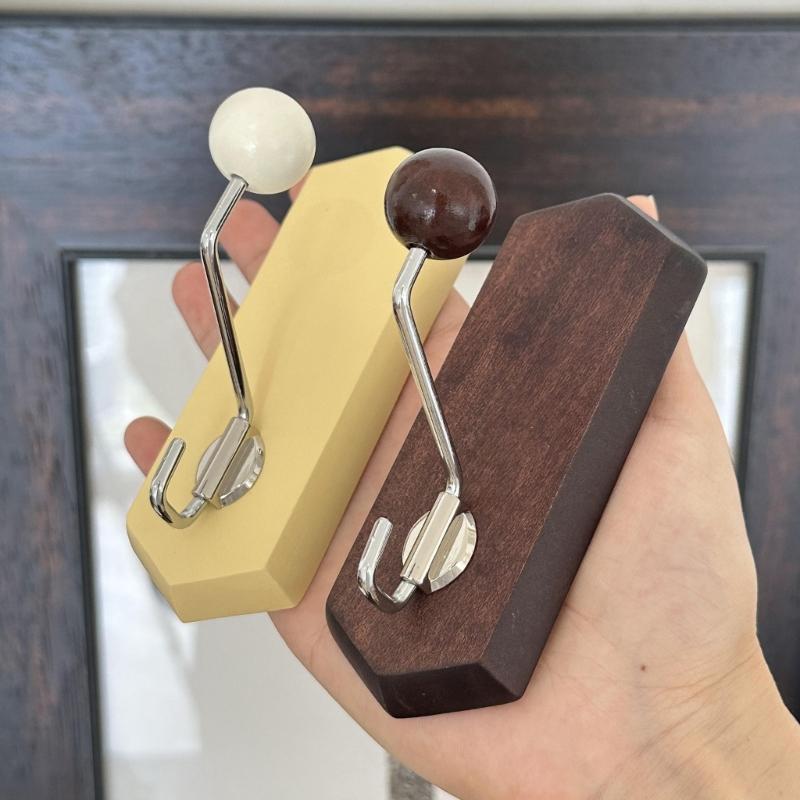 Without Drilling Magnetic Mounting Hook With Sturdy Wood Finish Ideal for Refrigerator Door Organizing
