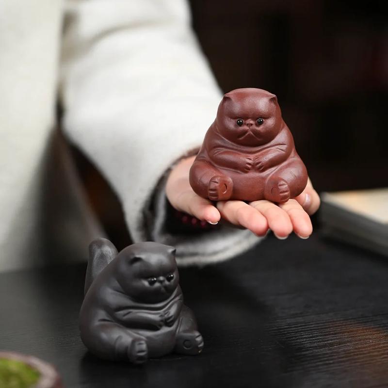 1PC Purple Sand Tea Pet  Cute Kungfu Tea Pet Gift for Tea Lover Friend, Tea Table Desk Tearoom