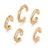 Women's Ear Cuff Set No Piercing Ear Wrap Ear Climber Gold Plated Huggie Hoop Earrings Geometric Hollow Out Statement Ear Jewelry Gift
