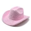 Imitation Rabbit Fur Western Cowboy Hat Woolen Hat Men'S And Women'S Top Hats Big Brim Shading Felt Hat