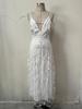 2021 Women's Sexy V-Neck Evening Dress - European & American Style, Sleeveless, Backless, Bridesmaid or Wedding Gown