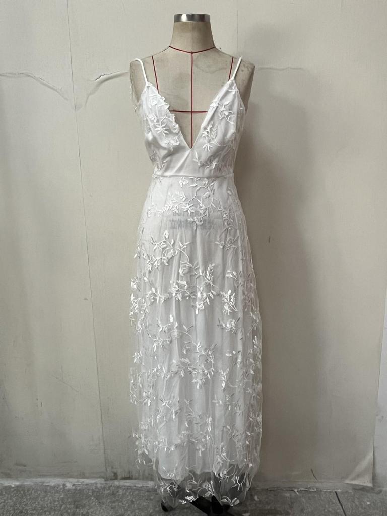 2021 Women's Sexy V-Neck Evening Dress - European & American Style, Sleeveless, Backless, Bridesmaid or Wedding Gown