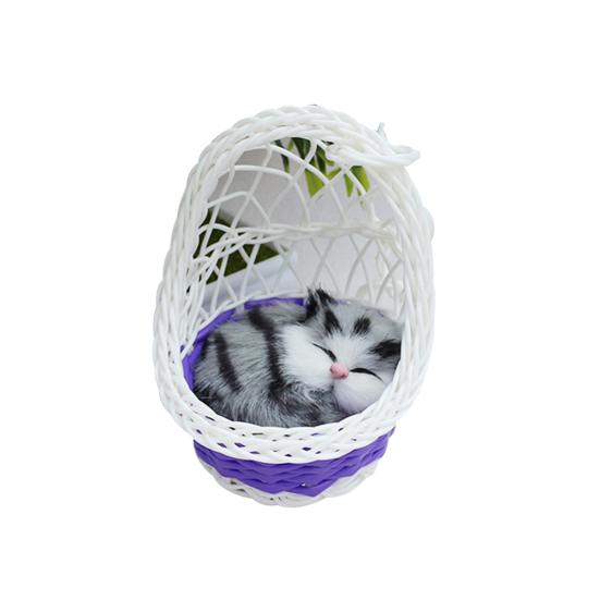 Simulation Cute Cats Kitten Sound Plush Doll Toy Hanging Basket Home Decoration