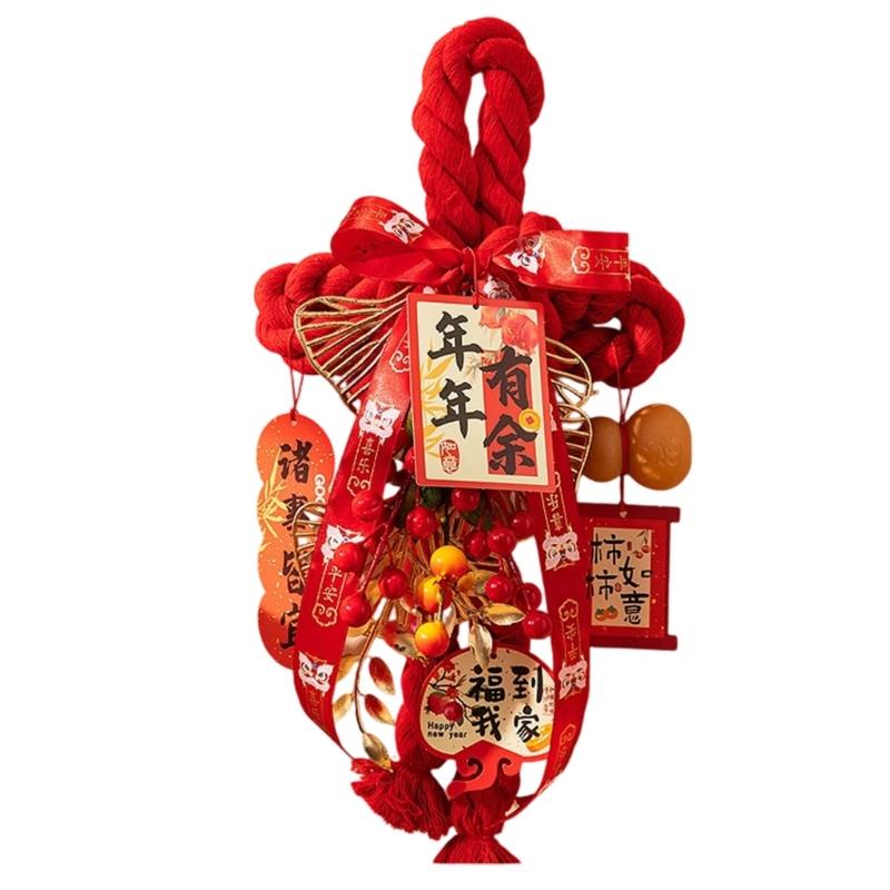 Handcrafted Cotton Thread Auspicious Knot Ornament New Year Pendant for Holiday Parties and Gifting