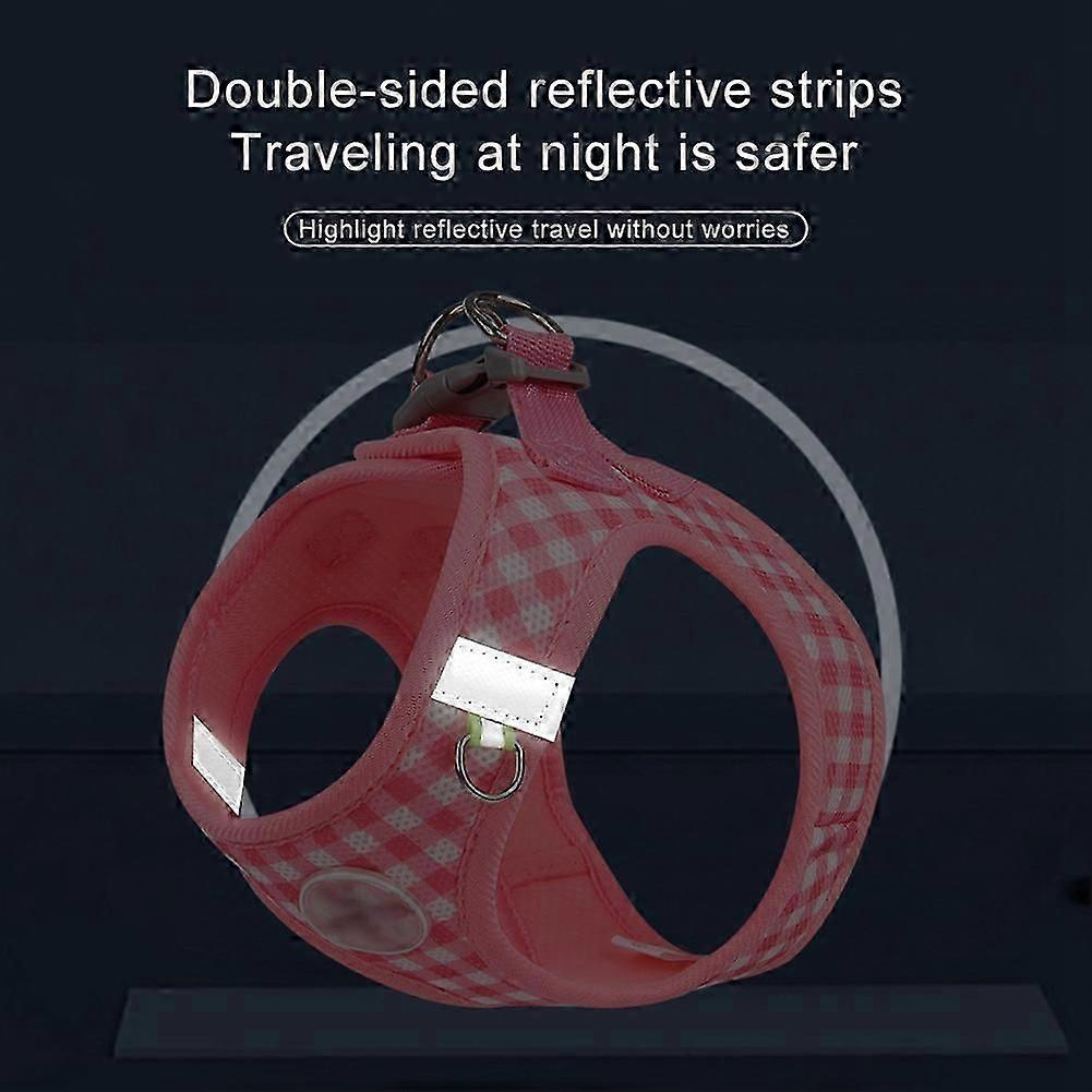 No-Pull Pet Harness with a Leash, Reflective Plaid Padded Vest, for Small and Medium Dogs and Cats 26-27