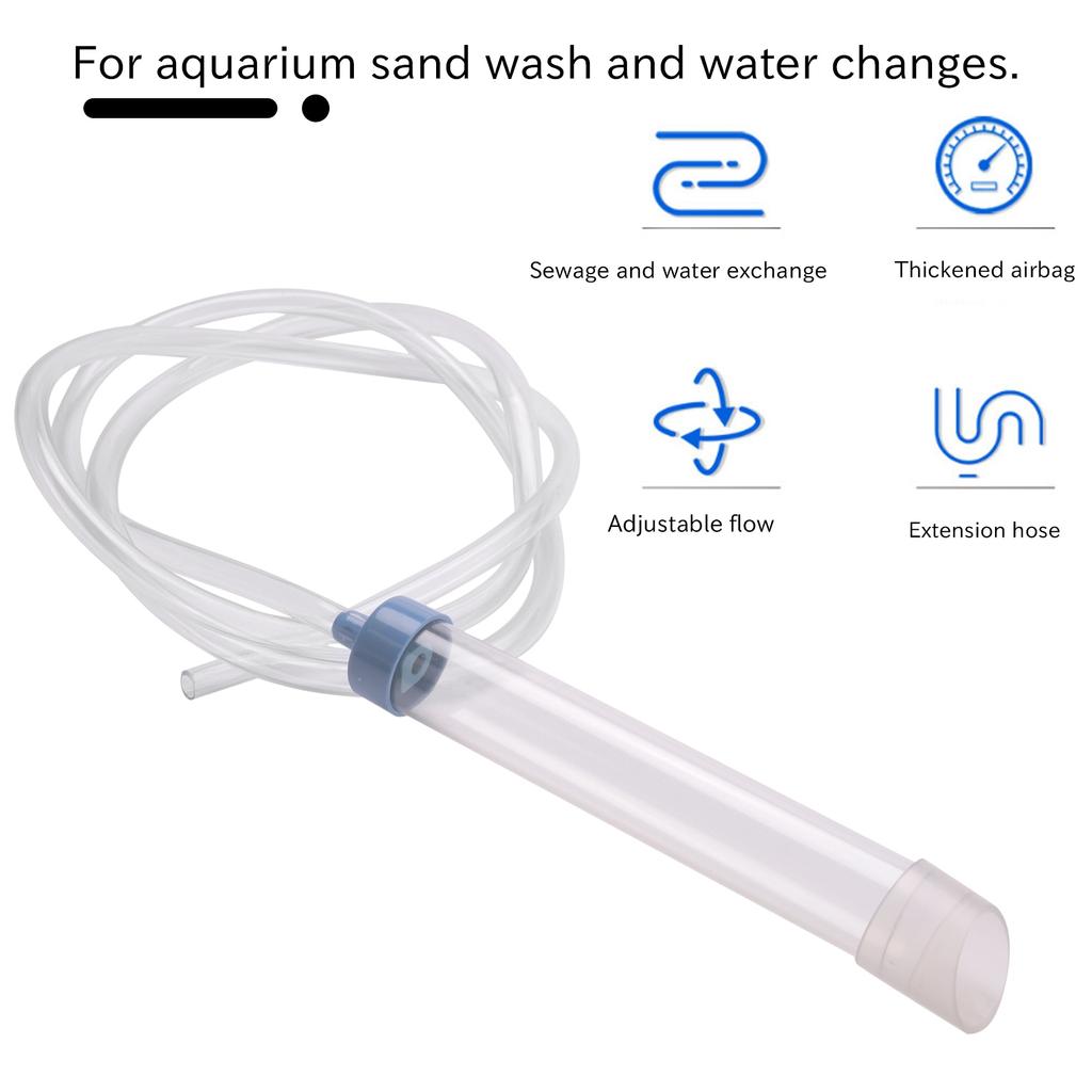 A84E-Fish Tank Aquarium Gravel Cleaner Syphon Vacuum Water Changer Pump Siphon Hose