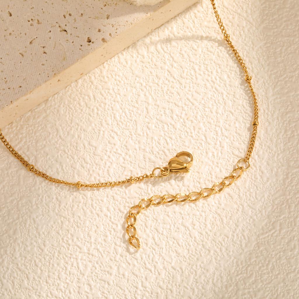 Jewelry Stainless Steel Button Chain Bead Chain Sand Round Brand Palm Tree Gold Necklace Female 1754