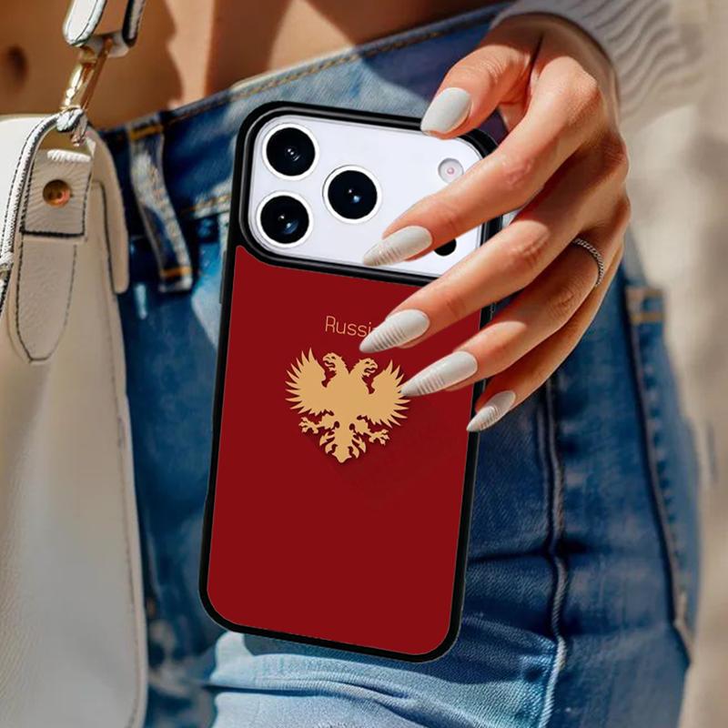 Russia Russian Coat Of Arms Phone Case For iPhone 17 Air 14 15 13 12 Max Cover For Apple 16e 11 Pro Max Plus Coque