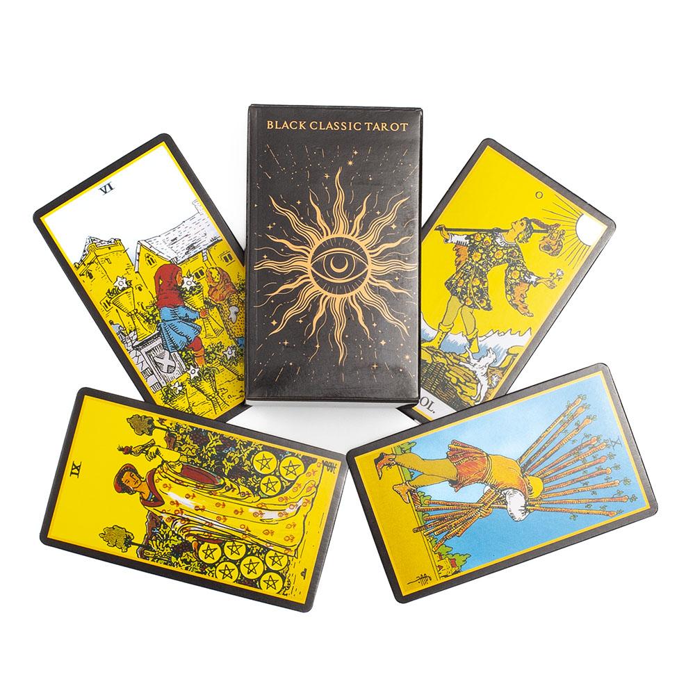 Black Classic Tarot Cards Deck 78pcs Fortune-Telling Game for Family Gatherings Board Games