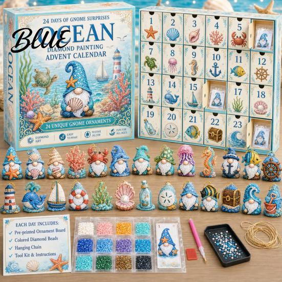 Calendario dell'Avvento di Halloween 31 Giorni Calendario Gnomo Natale Fai da Te Diamond Art Finto Collezione di Ciondoli Kit per Artigianato Ornamenti da Appendere per le Feste