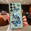 Coque à Motif Fleurs Papillons Pour Samsung Galaxy S26 Ultra S25 Edge S24 Plus S23 FE S22 A17 A54 A55 A56 A57 5G Magnétique Pour Magsafe Housse Mate