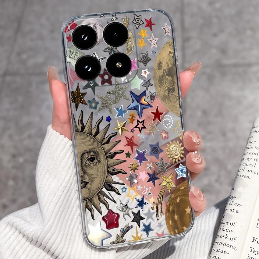 For Xiaomi 17 Mi 11T 11 10T 10 Pro 10S Phone Cover Sleeping Beauty Pattern Black TPU Soft Silicone Shockproof Protective Casing For Xiaomi Bumper Case