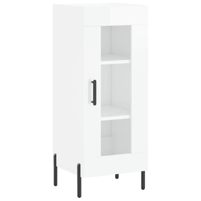 VidaXL Buffet White Glossy 34.5x34x90 Cm Engineered Wood 828806