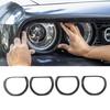 4X Front Head Light Lamp Ring Cover Trim For Dodge Challenger 2015+ Carbon Fiber
