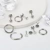 6 Pairs Earrings Sets for Multiple Piercing Small Huggie Hoop Earrings Flat Back Tiny Ball CZ Opal Pearl Stud Earrings for Women