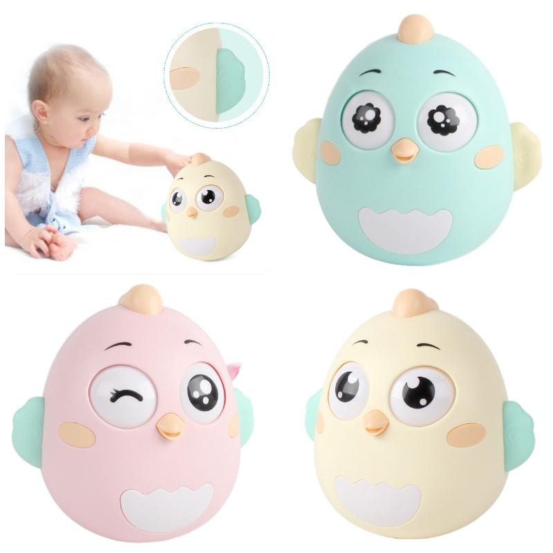 Cute Chick Baby Toddler Plastic Wobbler Toy With Built-in Bell Perfect For Sensorial Development Brand Ruicheng