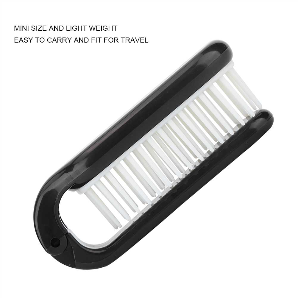 Taschenfalt Haarbürste Kamm Zusammenklappbar Reiseutensilien Kopfhautmassagekamm Schwarz StylingSchwarz