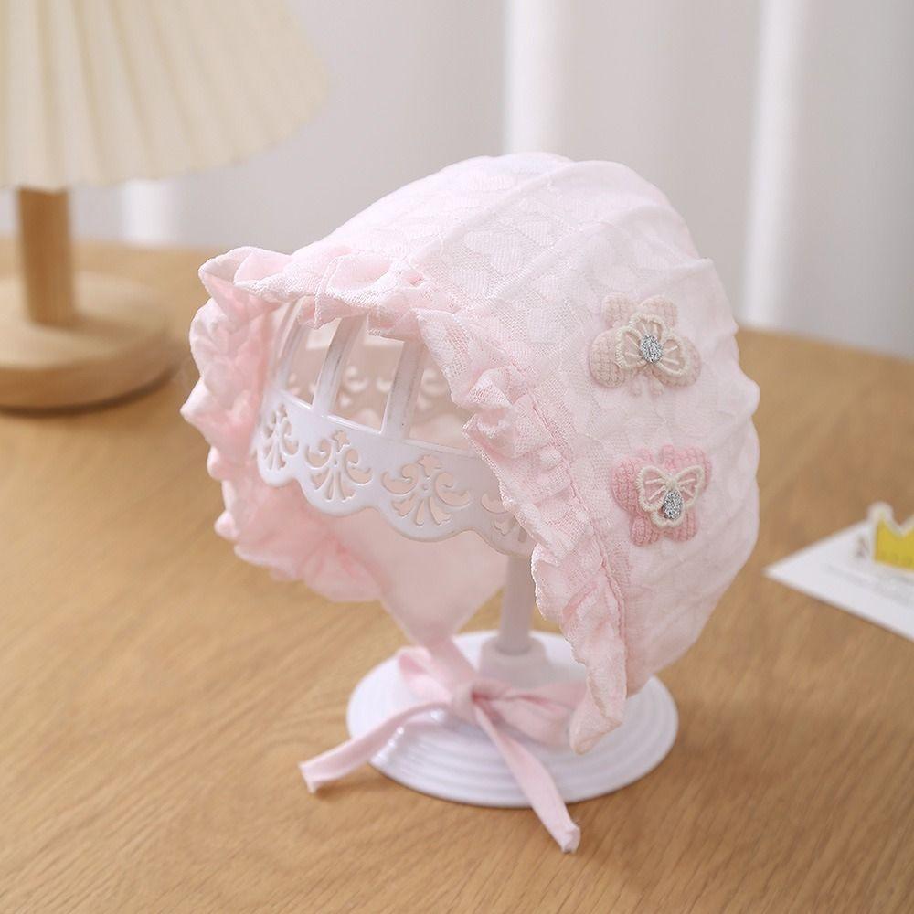 Lace Newborn Bonnets 0-12M Adjustable Sun Hat 2025 Infant Bonnet for Baby Girl