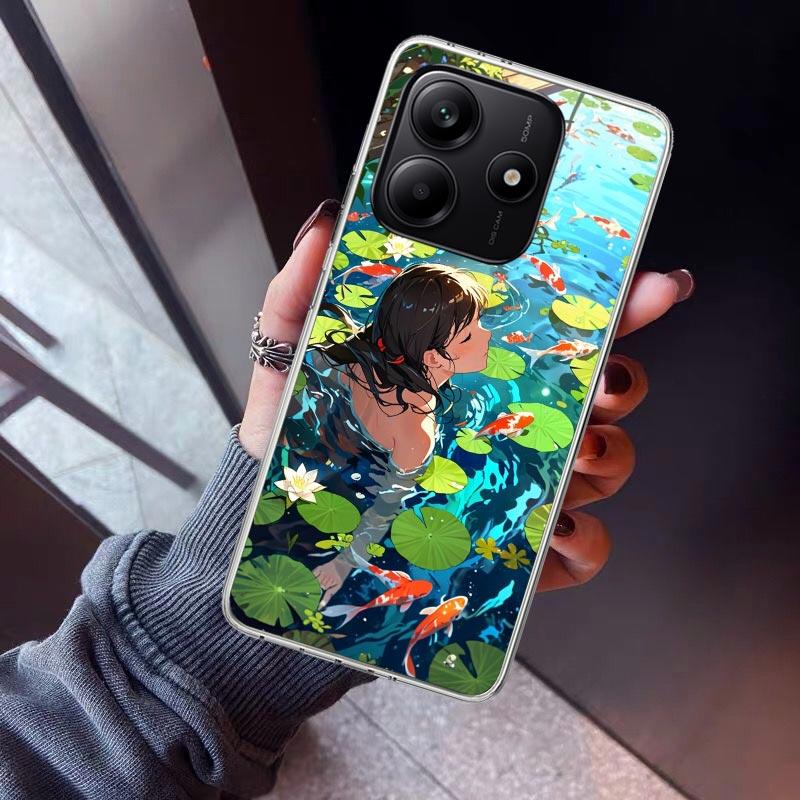 

Japanese Garden Pond Koi Phone Case For Xiaomi Redmi Note 15 14 14S 13 12S 12 Pro Plus 11S 11 10S 10 4G Cover 11E 11T 5G Print F Redmi Note 15 Pro 5G