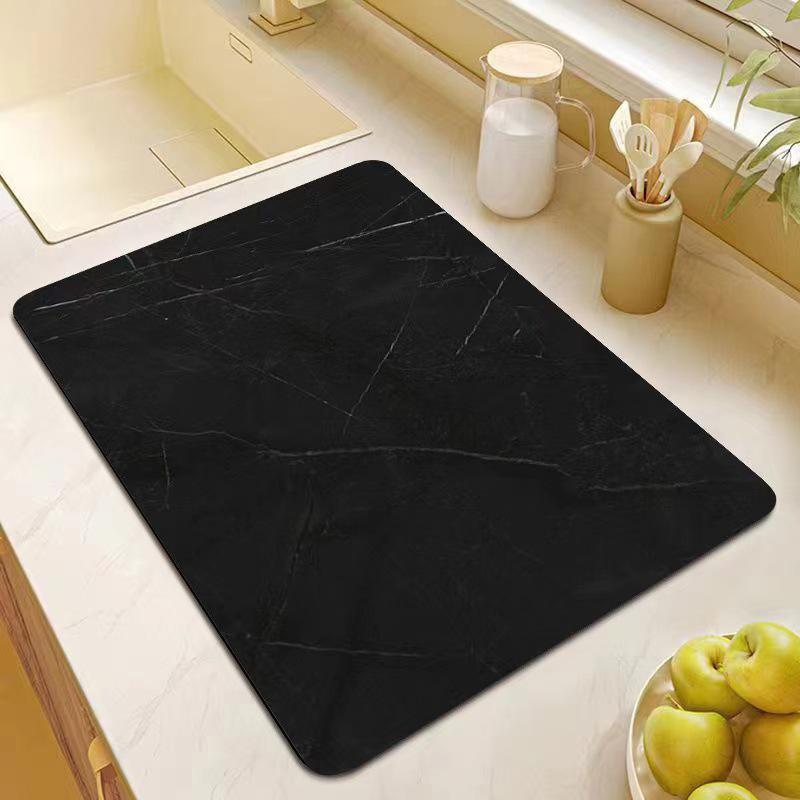 Marble Draining Mat: Diatomaceous Earth, Non-slip, Water Absorbent Kitchen & Dining Surface Mat