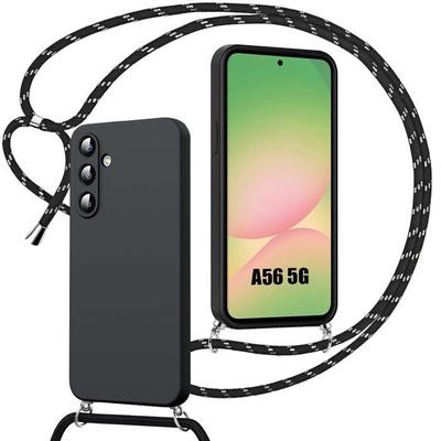 Protective Case - BOOLING - for Samsung Galaxy A56 5G - Soft Silicone - Anti-Scratch - with Black Lanyard
