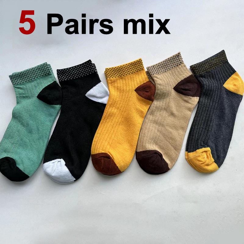 

5/10 пар мужских коротких носков с узором в горошек, модные спортивные носки, мягкие, удобные, впитывающие пот, дышащие, повседневные носки One Size