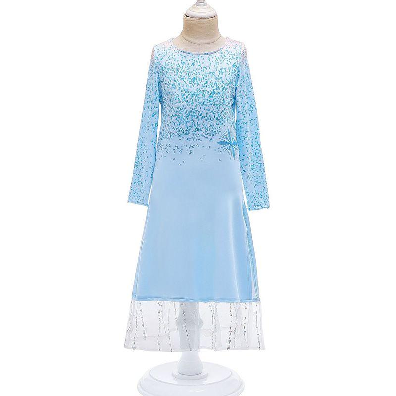 Die Eiskönigin Elsa Anna Kinder Cosplay Kostüm Elegantes Prinzessinnenkleid für Mädchen