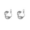 Elegant French Niche Twisted Metal Clip-On Earrings for Women Without Pierced Ears
