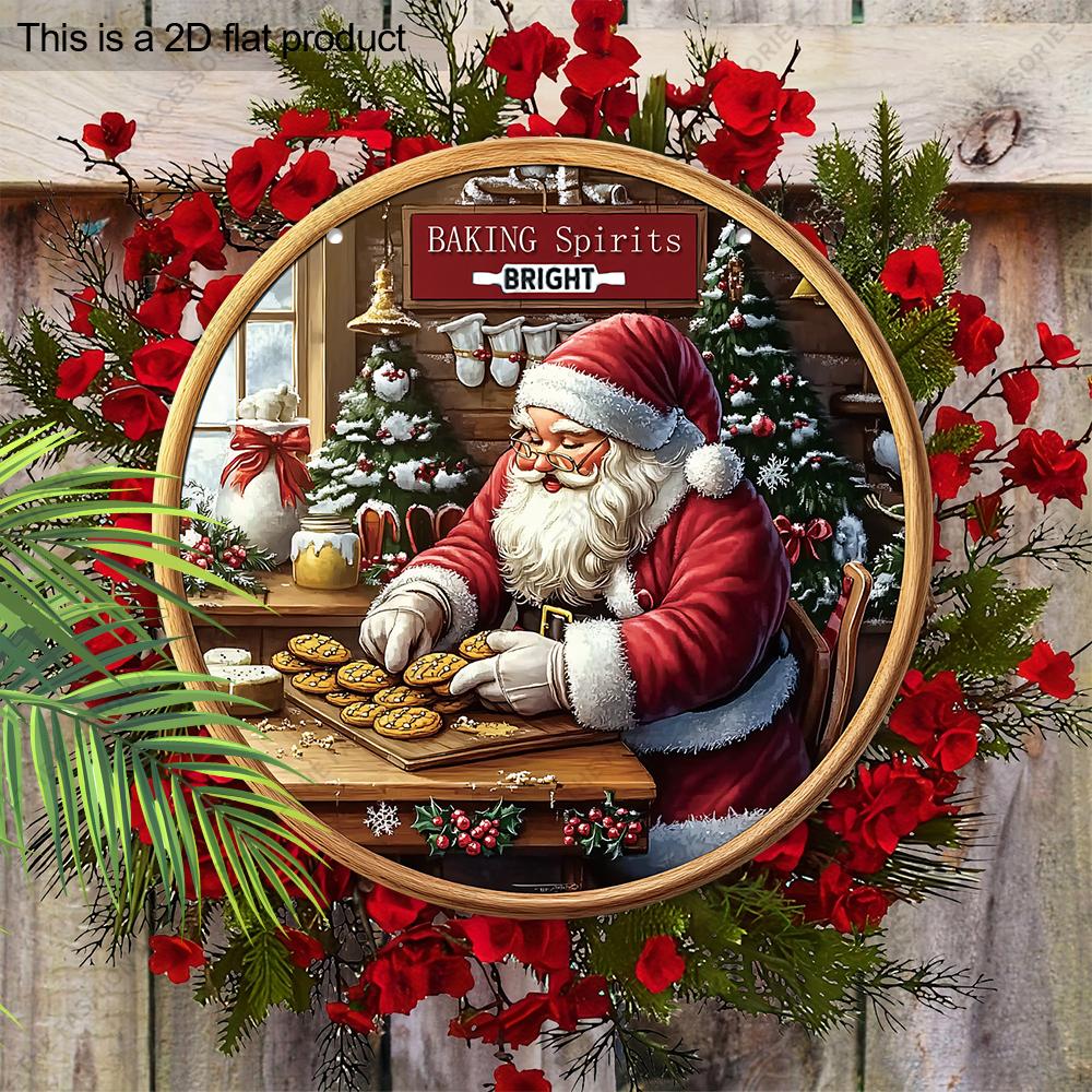 Christmas decoration sign,indoor hanging decorations,wall art,2D flat Wooden products with Santa Claus patterns,Christmas gifts for friends and family