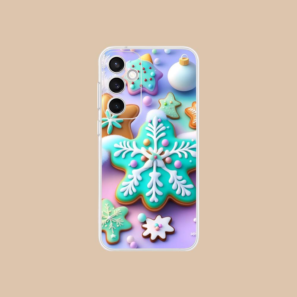 Winter Snowflake Mobile Cell Phone Case for Samsung Galaxy S25 S24 S23 S22 S21Plus FE Ultra Clear Colorful Cover Pretty Cover