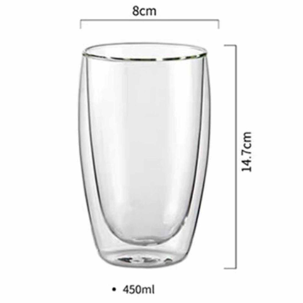 Haus Glas Doppelwand Wasserbecher Isoliert Haushalts Trinkgeschirr Hitzebeständig Klar Becher für Kaffee Tee Tägliche Nutzung
