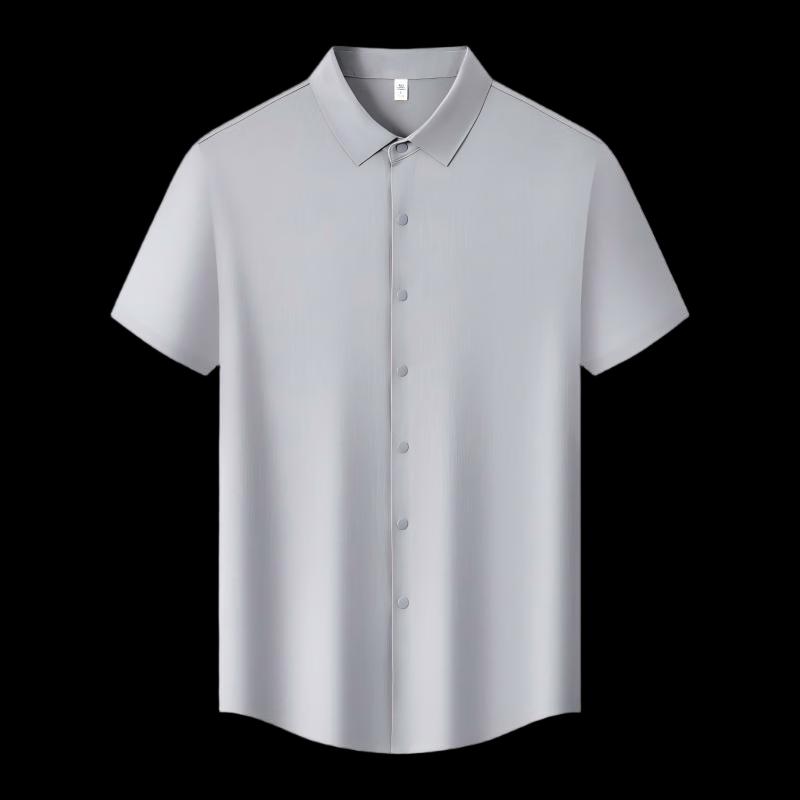 Men's Ice Silk Anti-Bacterial Non-Iron Short-Sleeve Shirt