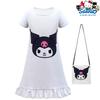 Children's Kurumi Dress European And American Style White Color Polyester Milk Silk Fabric