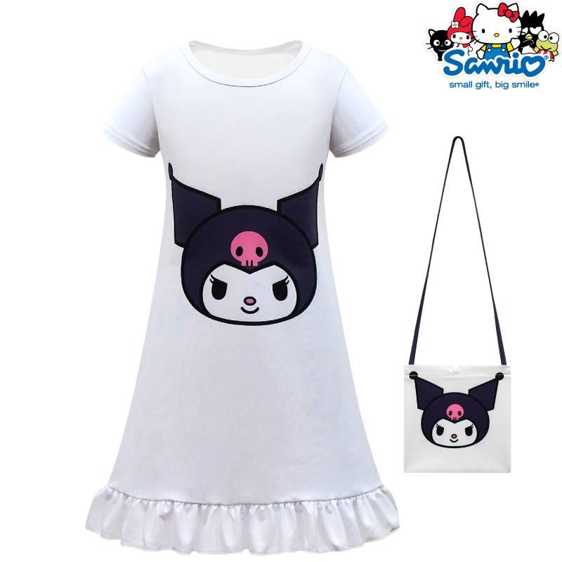 Children's Kurumi Dress European And American Style White Color Polyester Milk Silk Fabric