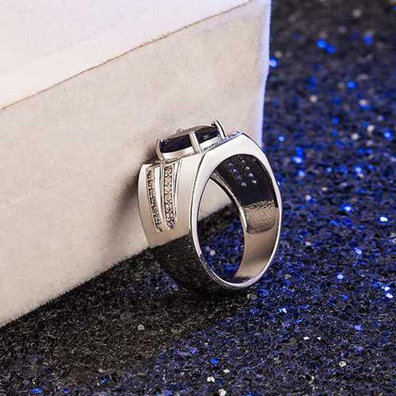 SACE GEMS Luxurious Copper Alloy Zircon Wedding Engagement Ring Men Jewelry Gift