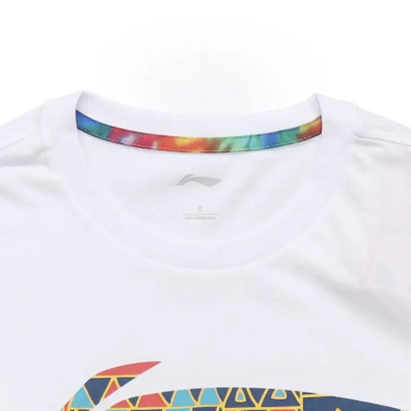 Li Ning Logo Print Round Neck Pullover Short Sleeve T-Shirt Fashion Versatile Loose Fit Shorts Casual Sports Set Unisex Sets AHSS549-2+YKSV151-1