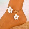 Elegante Witte Bloem Hanger Ketting Oorbellen Enkelbandjes Sieraden Sets voor Vrouwen Oorbellen Bruiloft Sieraden Set Accessoires