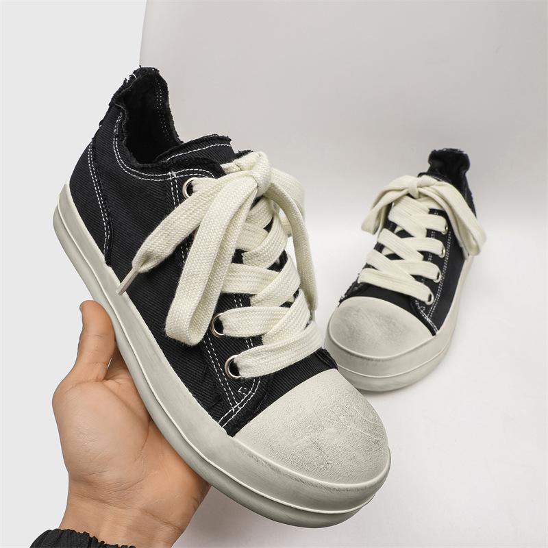 

Новые низкие эспадрильи, спортивные и для отдыха, старая и грязная мужская обувь, нишевые утолщенные кроссовки на платформе, мужские X280 39 чёрный