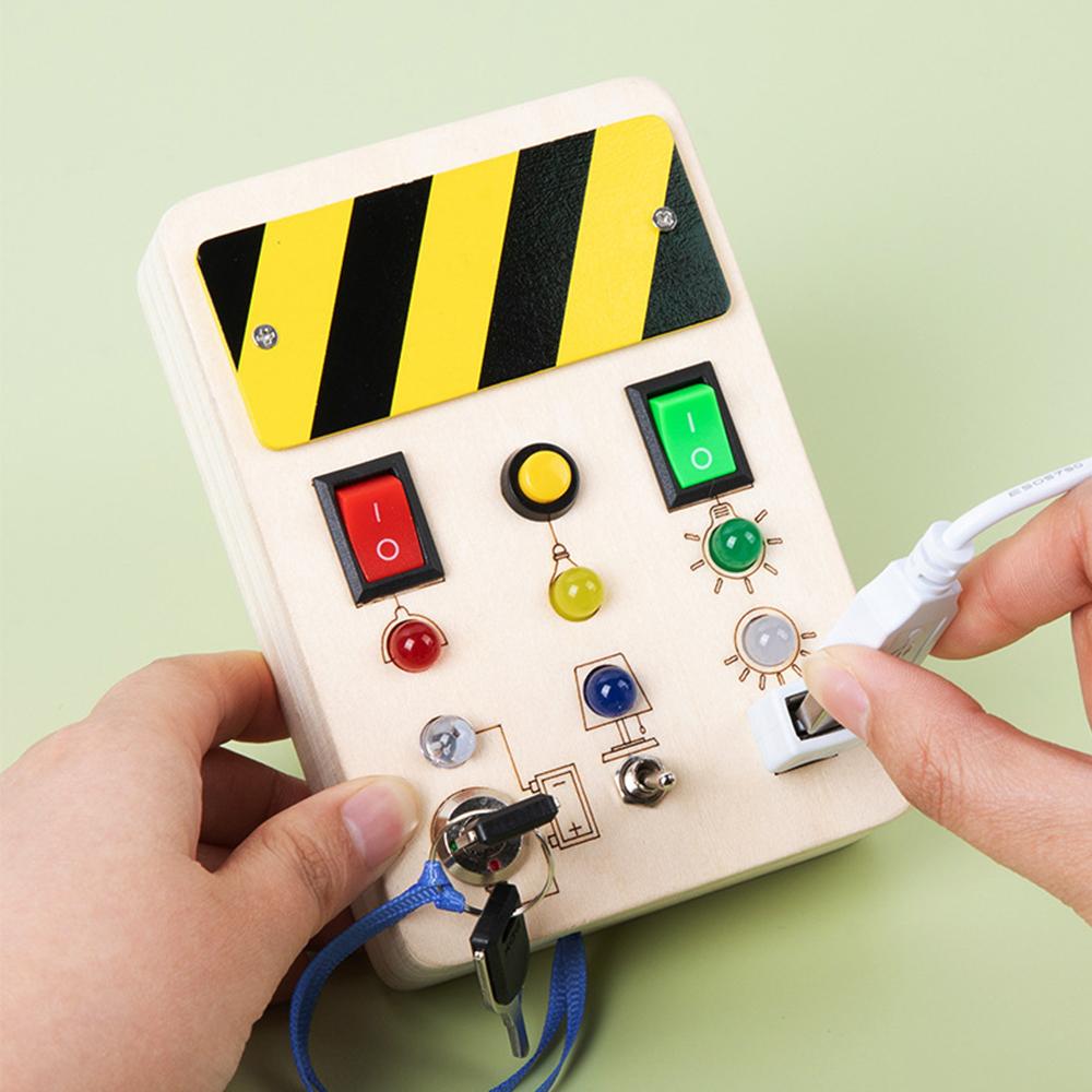 Montessori Busy Board for Toddlers W/ Toggle Switch&Buttons for 3-Year-Old Baby