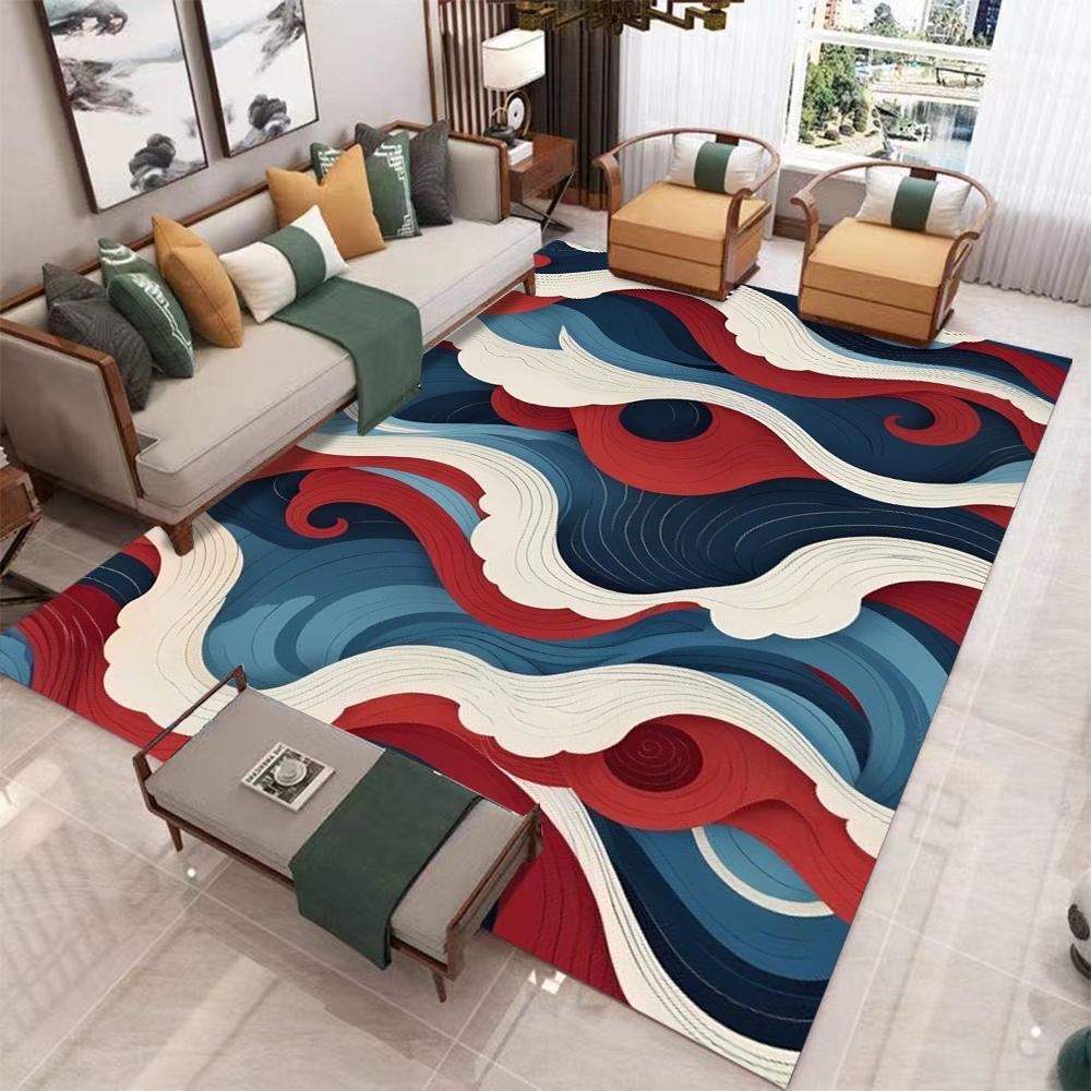 Koi Fish Print Area Rug Non-Slip Soft Floor Carpet for Living Room Bedroom Home Decor Rugs for Living Room