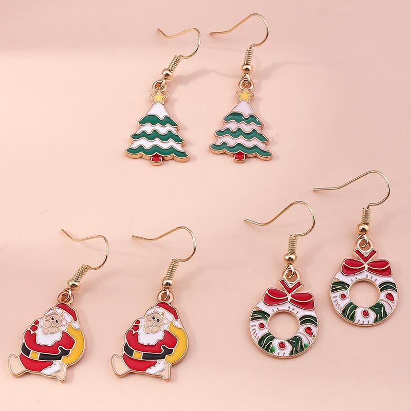 Christmas Earring Set: Reindeer, Santa, Snowman & Tree