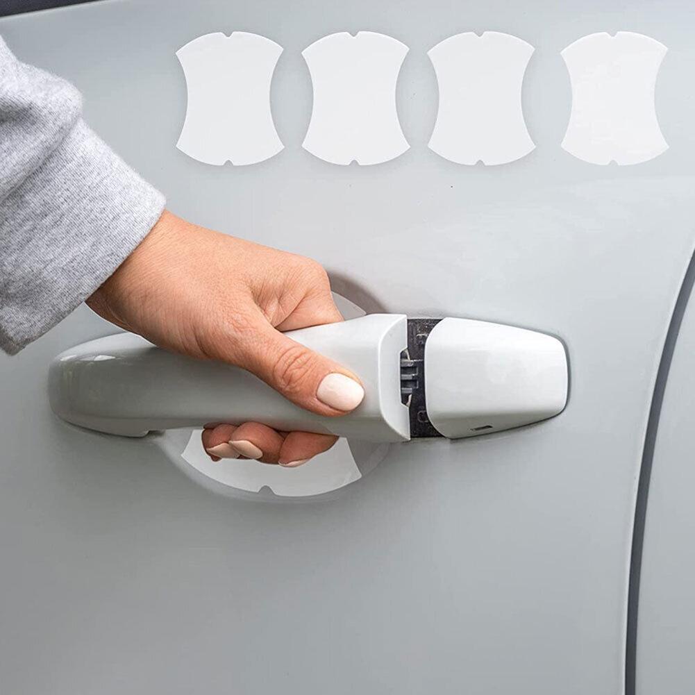 5pcs Invisible Car Door Handle Film Protective Scratches Protector Accessories Transparent White TPU Anti-scratch Stickers