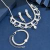 Luxurious temperament necklace, earrings, bracelet three piece set suitable for wedding, dance, party accessories