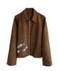 Cord Stain Embroidered Suede Jacket_Br