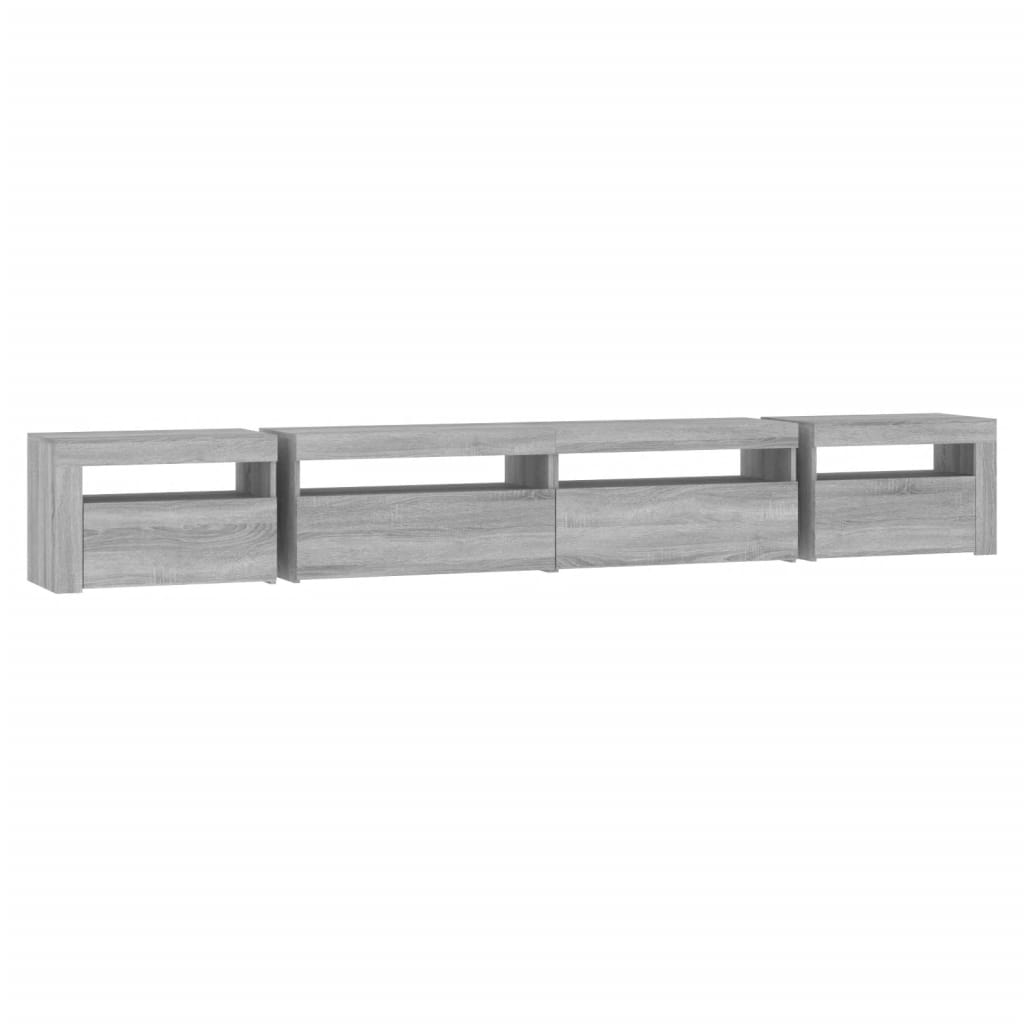 Vidaxl TV Cabinet with LED Lighting, Sonoma Oak Grey, 270X35X40Cm